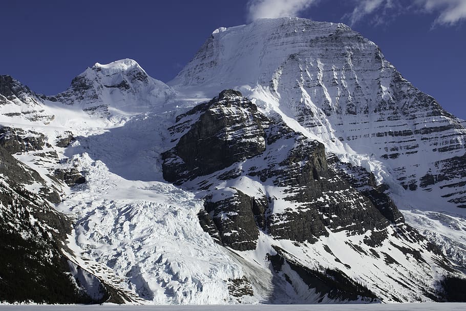 mountain covered with snow, nature, glacier, peak, outdoors, ice HD wallpaper