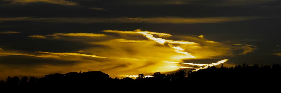 nature, sky, sunset, clouds, evening, night, mood mystical HD wallpaper