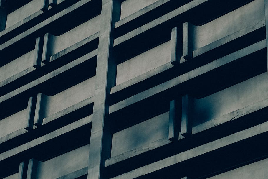 building, office building, concrete, window, silhouette, wall HD wallpaper