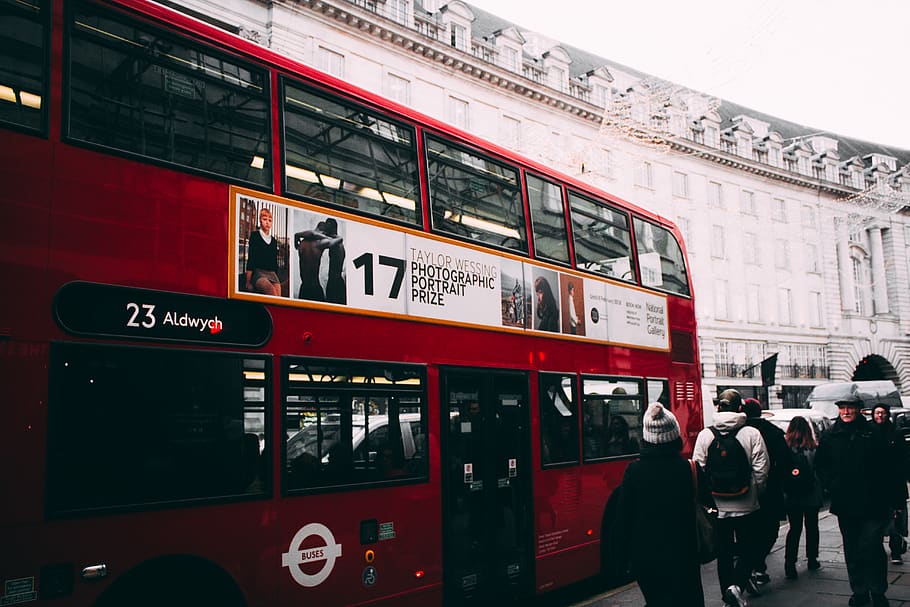 red double bus, public transportation, mode of transportation HD wallpaper