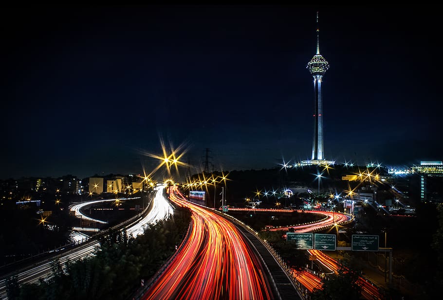 HD wallpaper: time lapse photography of CN tower, road, way, highway ...