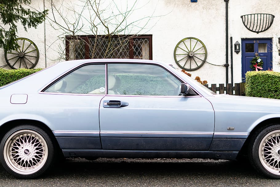 grey coupe, tire, wheel, machine, transportation, automobile HD wallpaper