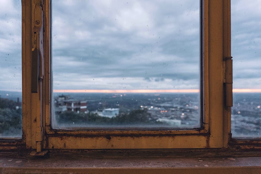 sunset, clouds, window, colors, dirty, screen, cloud - sky HD wallpaper