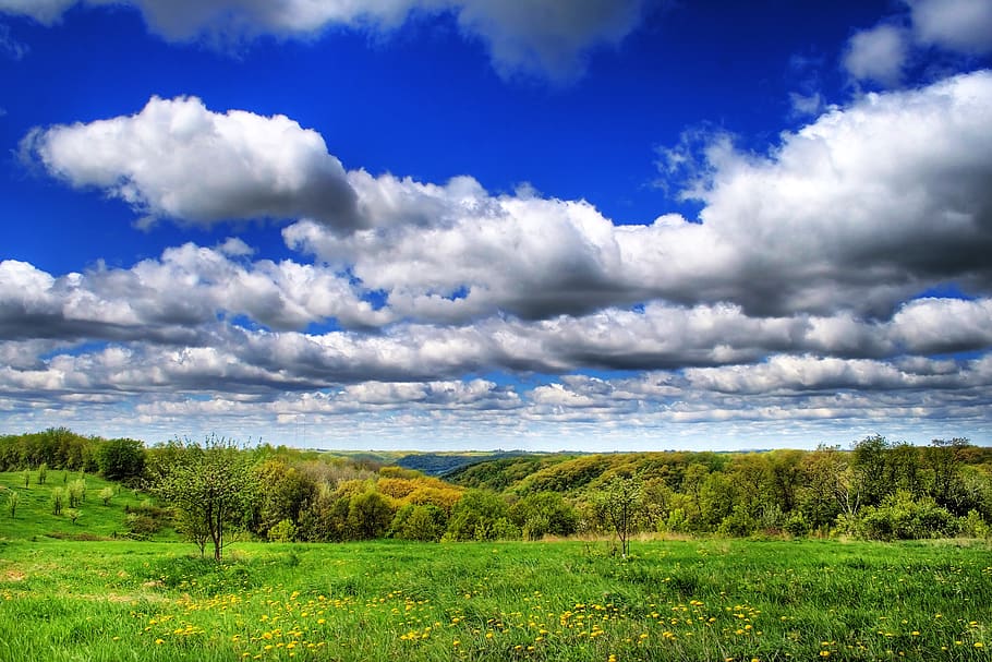 clouds, bluff, landscape, sky, nature, cliff, scenic, travel HD wallpaper