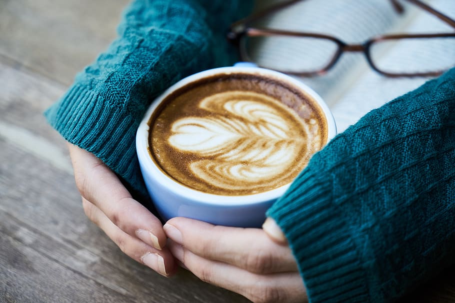 Person Holding a Cup of Latte, brown, caffeine, close-up, coffee HD wallpaper