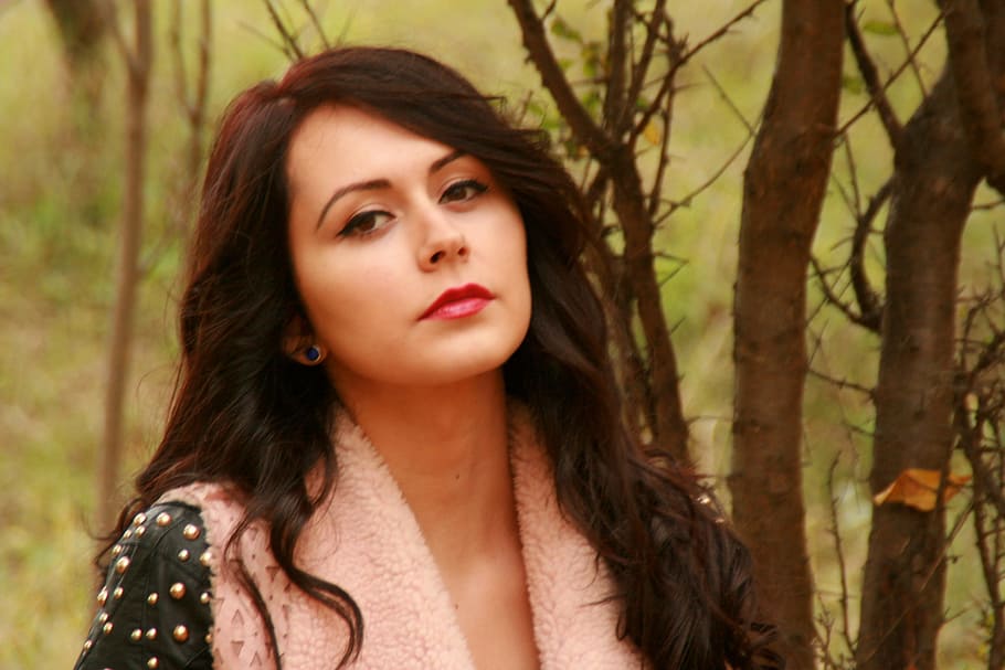 girl, human, activity, forest, jungle, tree, wood, beauty, headshot HD wallpaper