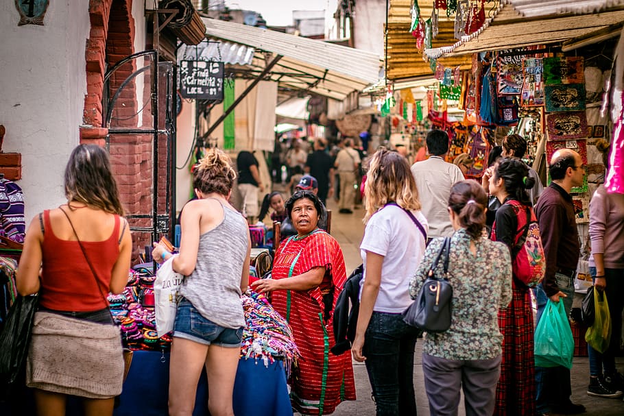 mexico, mexico city, flea market, tourism, group of people, HD wallpaper