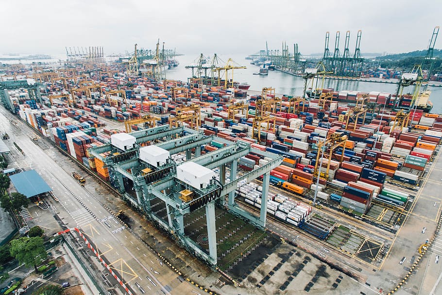 container, van, export, travel, cargo, wharf, block, transportation HD wallpaper