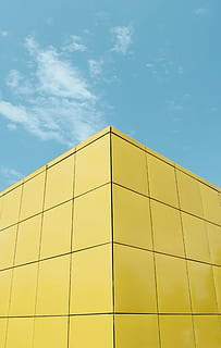 yellow building under blue sky during daytime, architecture, cloud HD wallpaper