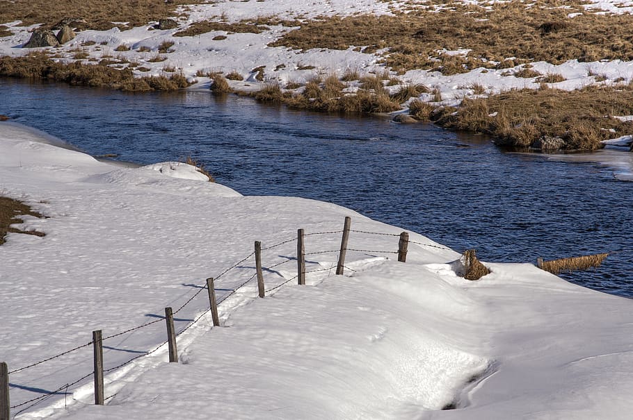 river, closing, current, winter, water, nature, beauty in nature HD wallpaper