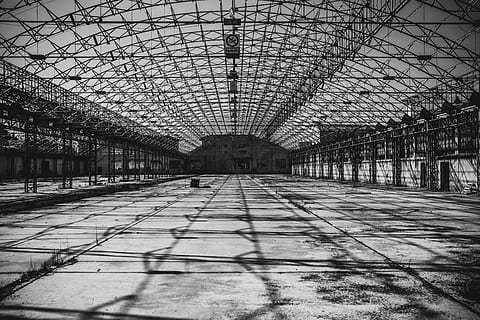 building, hangar, architecture, outdoors, path, abandoned places HD wallpaper
