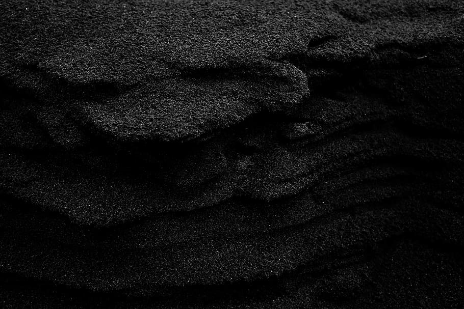 black layers of surface, outdoors, sand, nature, soil, texture