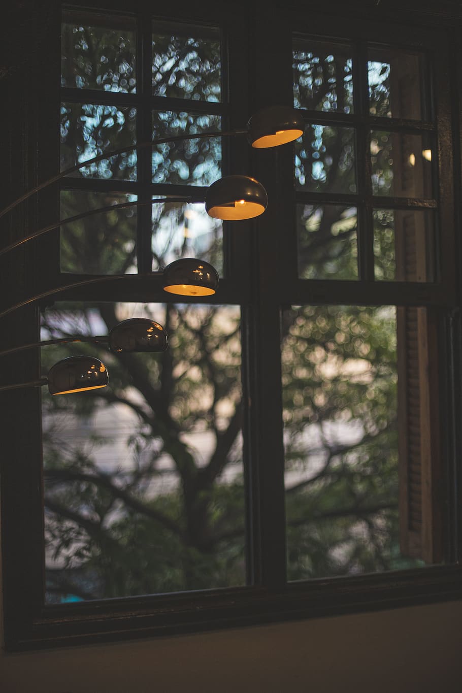 lighted lights near window, daylight, design, glass, glass items HD wallpaper