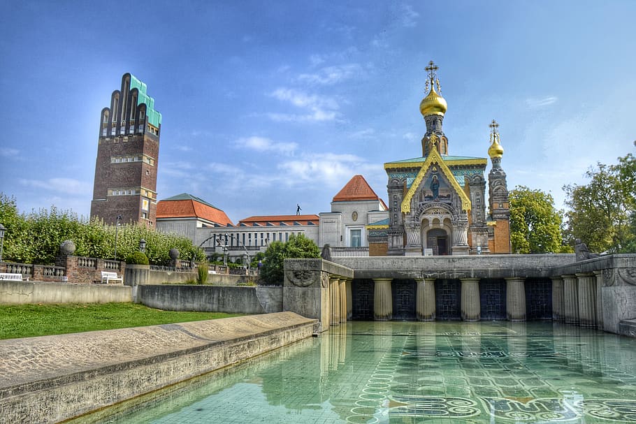 Yellow and Gray Concrete Cathedral, architecture, building, chapel HD wallpaper