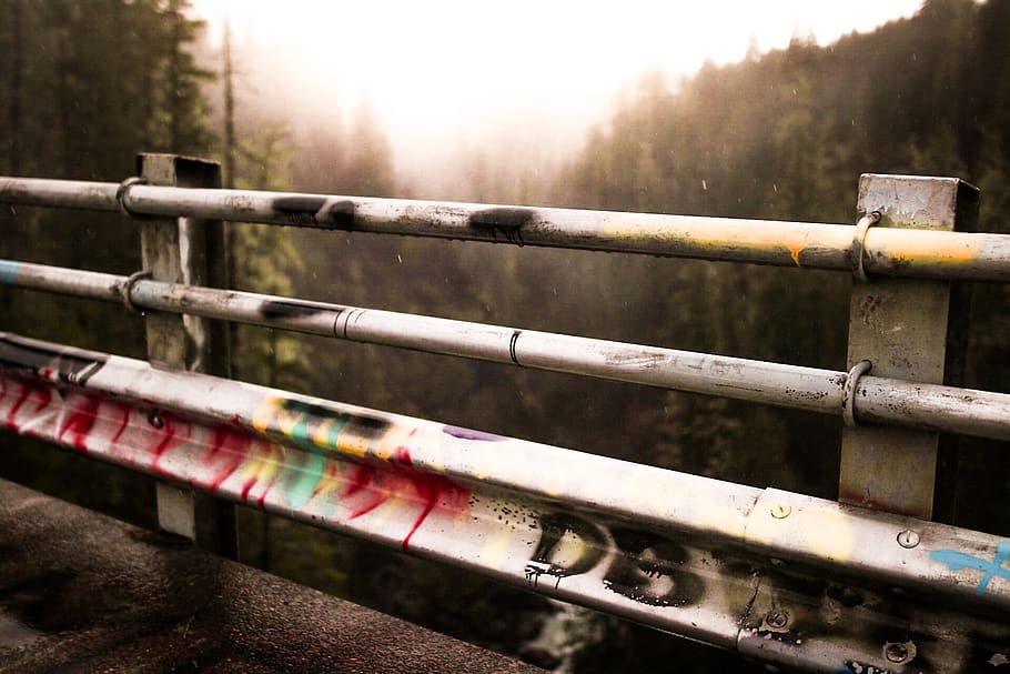 painted fence, snow, christmas, bridge, grunge, wallpaper, background HD wallpaper