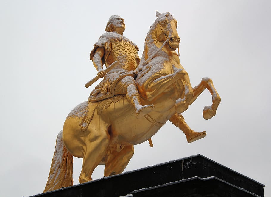 monument, sculpture, dresden, art, statue, golden rider (august the strong), HD wallpaper
