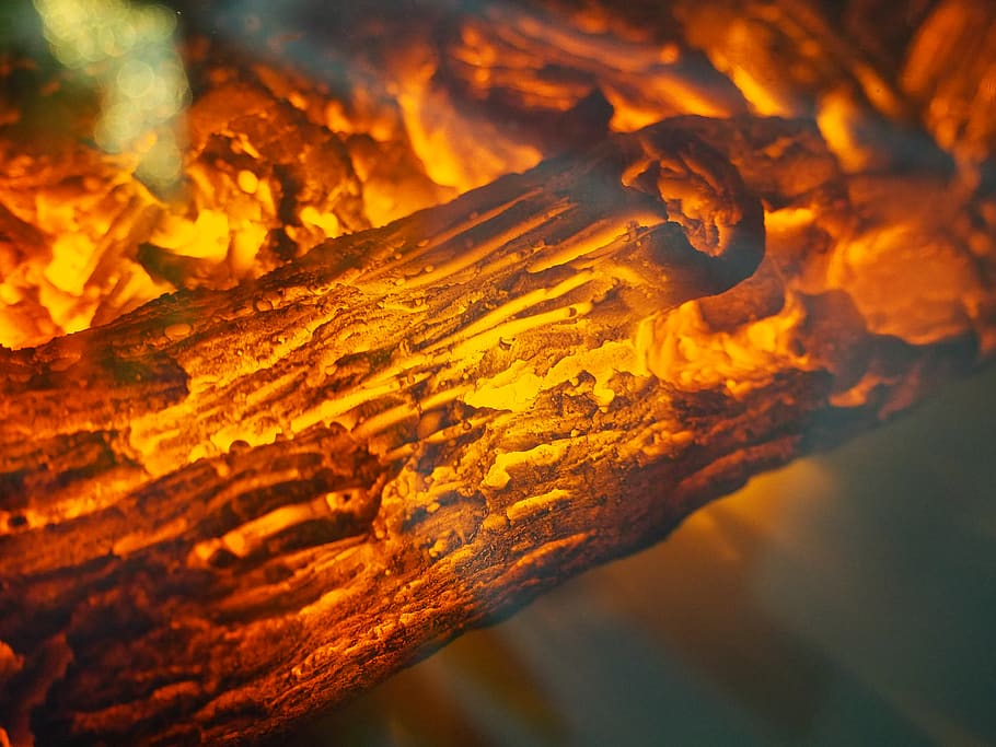 fire, log, beam, fireplace, hearth, close-up, nature, no people HD wallpaper