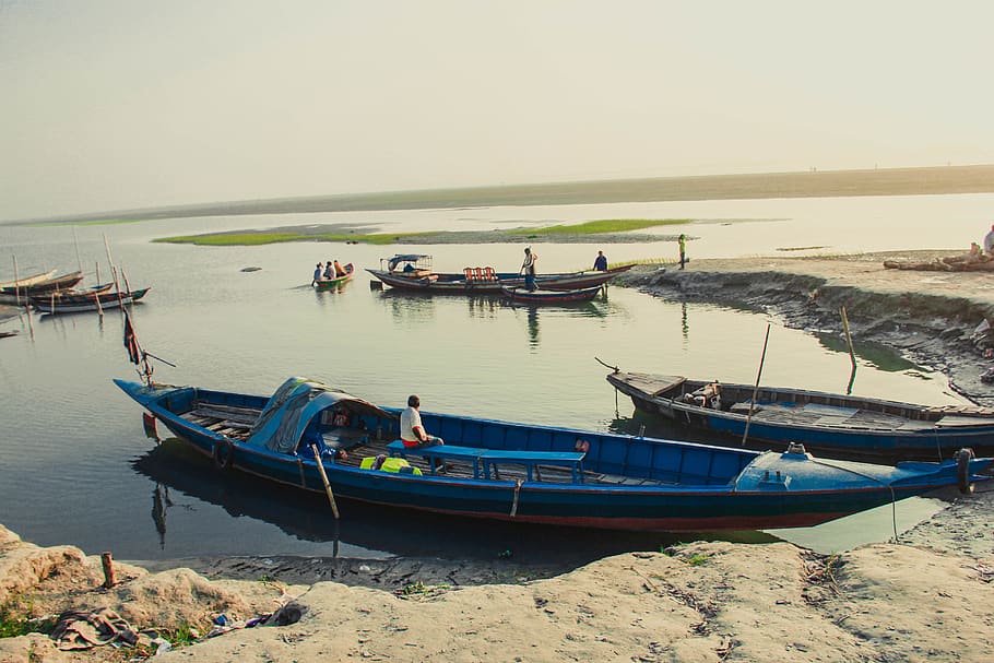 dohar, dhaka, bangladesh, boat, river, padma, nautical vessel, HD wallpaper