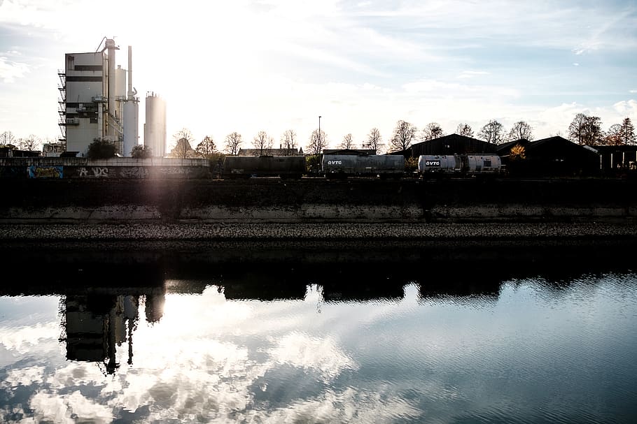 cologne, germany, train, industry, water, built structure, building exterior HD wallpaper