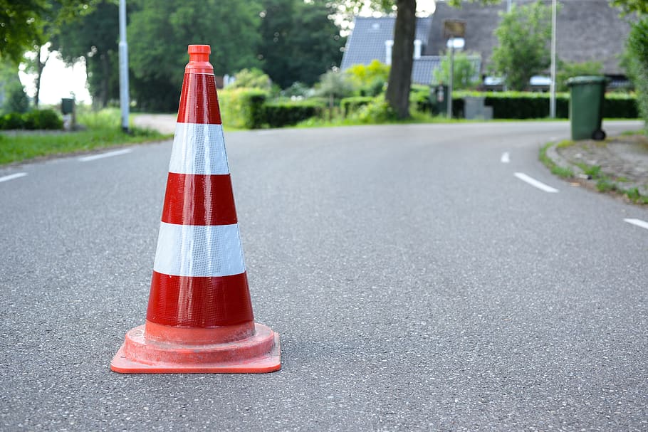 safety cone, road, traffic, construction, sign, warning, danger, HD wallpaper