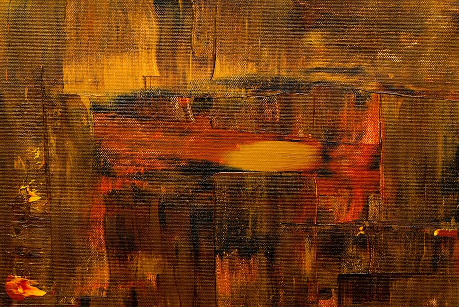 close-up of brown and red abstract painting, art, texture, background