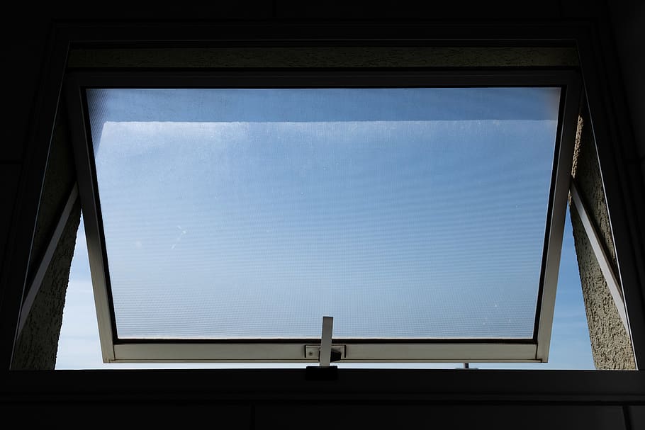 Opened Window, blue sky, daylight, glass, indoors, low angle shot HD wallpaper