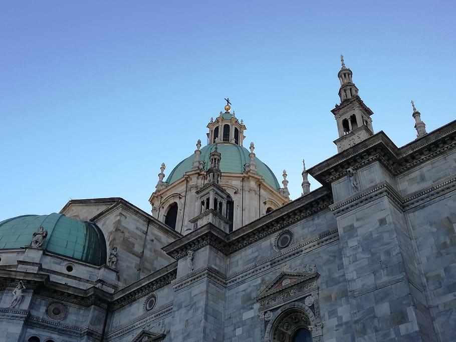 como, duomo, cathedral, spires, dome, lake como, italy, church HD wallpaper