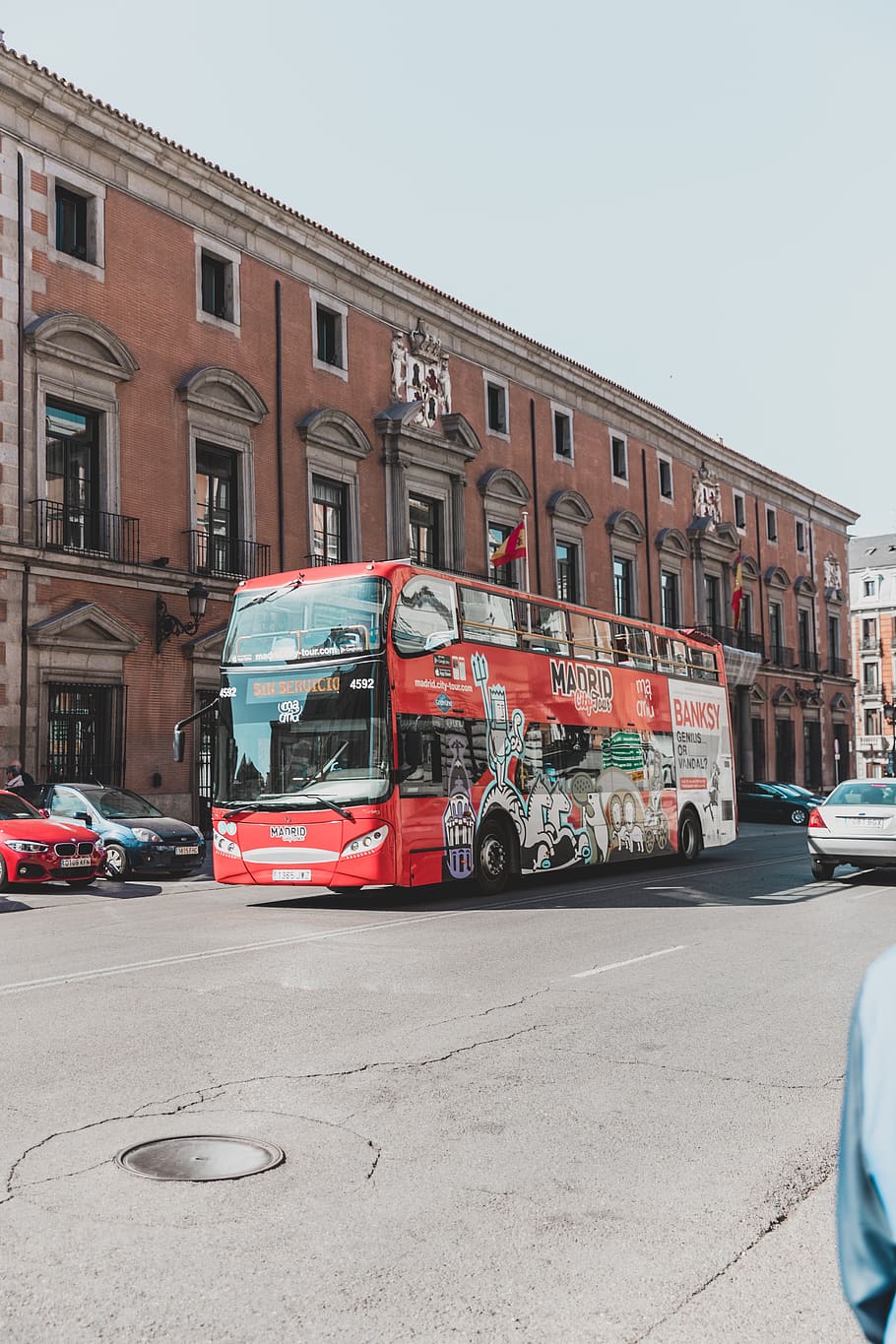 black and red double-decker bus, mode of transportation, motor vehicle HD wallpaper