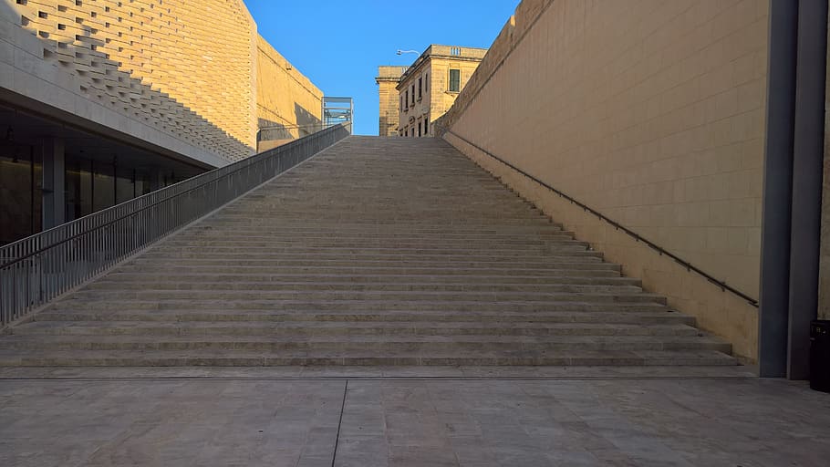 stairs, architecture, gradually, building, perspective, staircase HD wallpaper