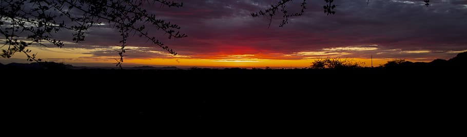 namibia, sunset, silhouette, sky, cloud - sky, beauty in nature HD wallpaper