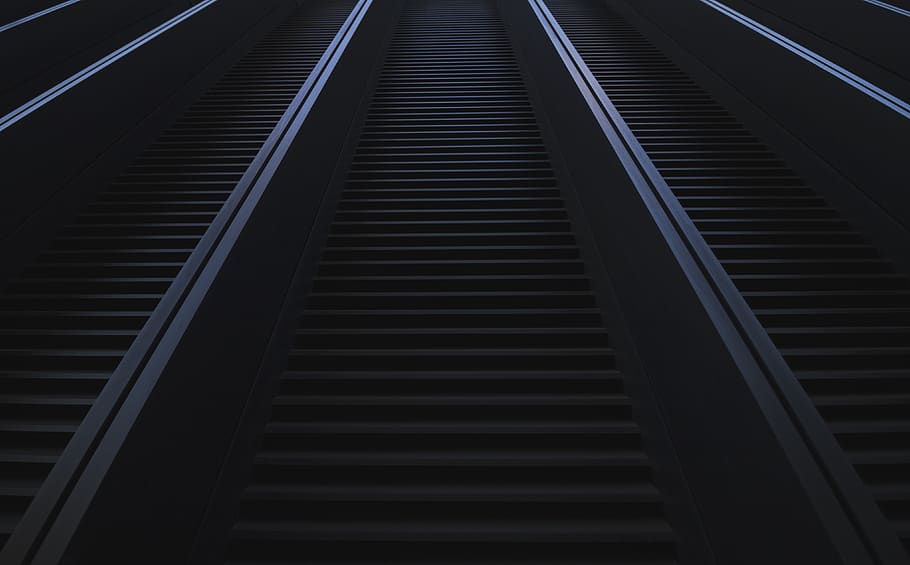 gray concrete stairs, the way forward, architecture, direction HD wallpaper