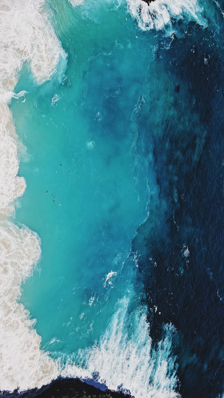 sea water, beauty in nature, no people, day, blue, high angle view HD wallpaper