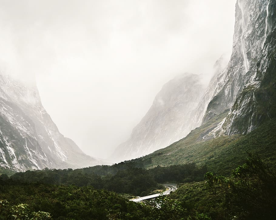 mountain covered with fog, beauty in nature, scenics - nature HD wallpaper