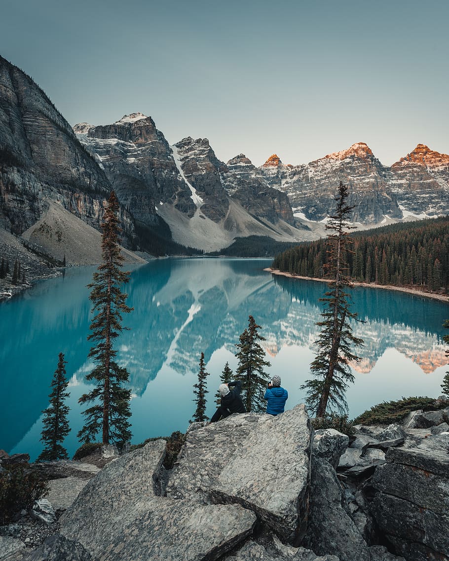 Rock Formation Near Calm Body of Water, altitude, cold, daylight HD wallpaper