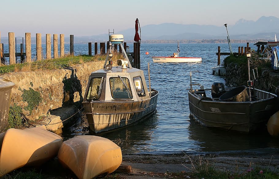 chiemsee, boat, water, lake, boats, bavaria, chiemgau, recovery HD wallpaper