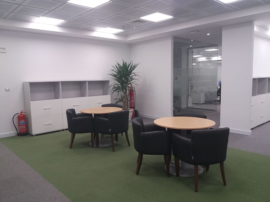 sitting, area, tables, chairs, furniture, office, workplace HD wallpaper