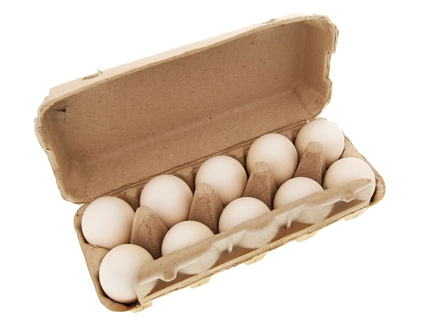 eggs, box, breakfast, brown, cardboard, carton, chicken, container, HD wallpaper