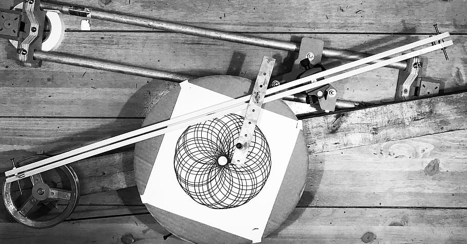 art, machine, drawing, homemade, circles, staircase, indoors HD wallpaper