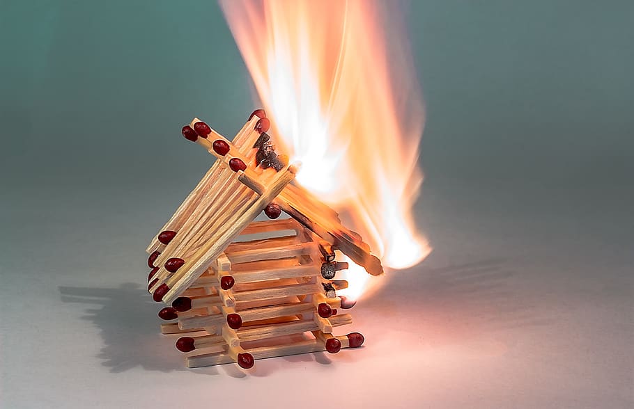 Lighted Matchstick Lot, burning, burning down, chain reaction HD wallpaper