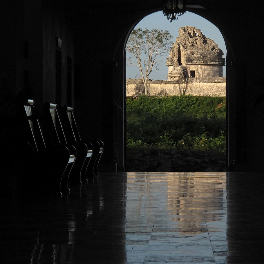 flooring, building, architecture, dome, chichen itza, el caracol HD wallpaper