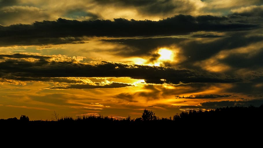 olds, canada, sunset, summer, spring, cloud, clouds, cloudy HD wallpaper