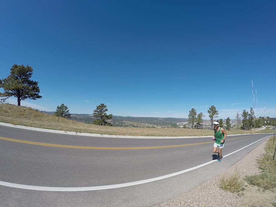 run, runner, running, trees, black hills, rapid city, south dakota HD wallpaper