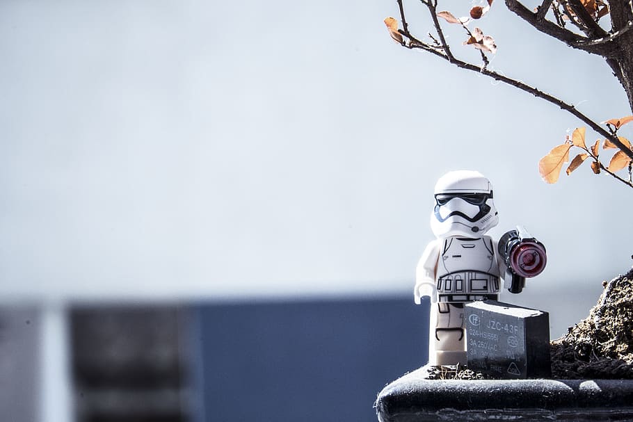 robot, modern, technology, science, toy, outside, tree, flower HD wallpaper