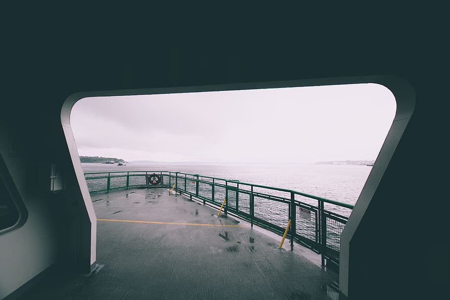 ship at the ocean during day, puget sound, ferry, united states