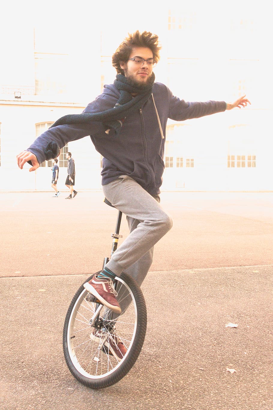 equilibrium, bike, cycle, unicycle, full length, one person