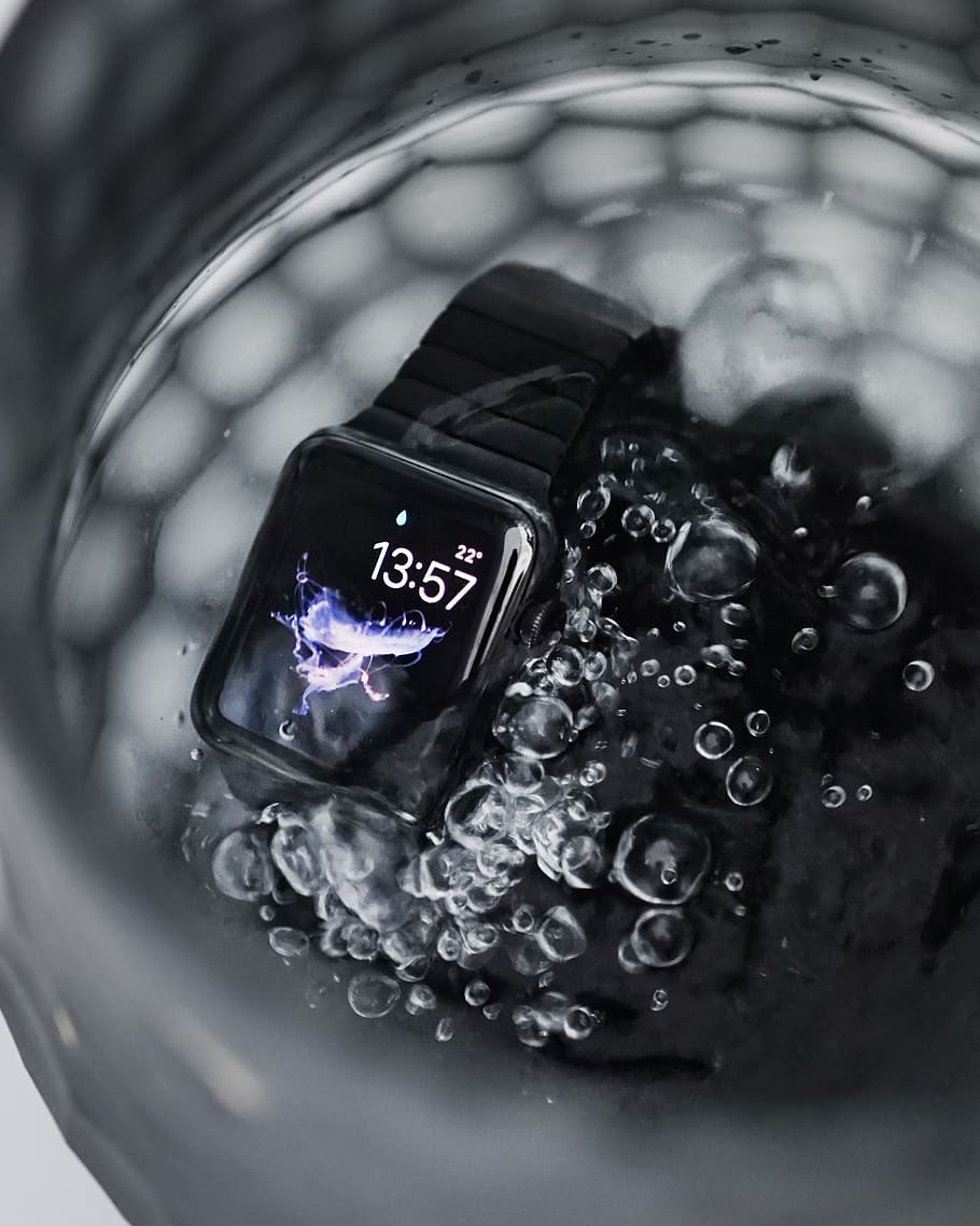 tech, technology, splash, watch, series 2, waterproof, apple watch, HD wallpaper