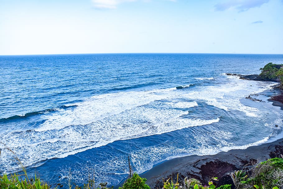 ocean, windward, surf, rough seas, st vincent and the grenadines HD wallpaper