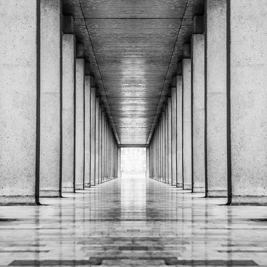gray concrete building, direction, architecture, the way forward HD wallpaper