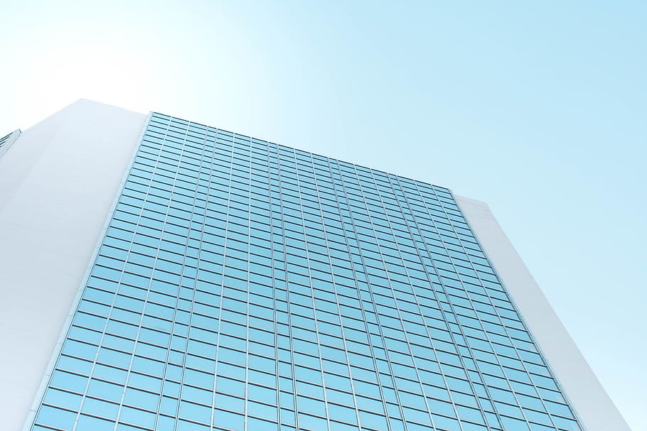 low angle photography of building, office building, urban, town HD wallpaper