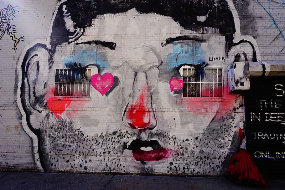 graffiti, art, painting, mural, wall, modern art, crypt, arcade game machine HD wallpaper